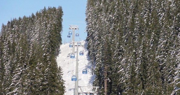 Gondola in Bansko ski center, Bulgaria